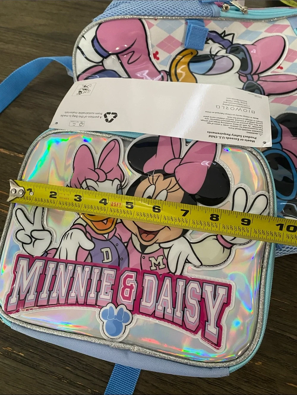Disney Minnie & Daisy Pink and Light Blue Kids Backpack with Lunch Bag